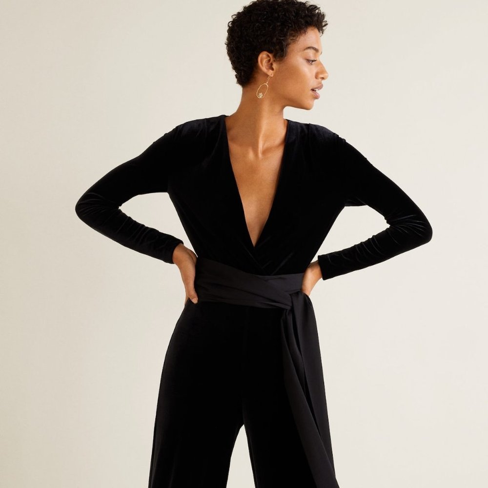 Velvet long jumpsuit